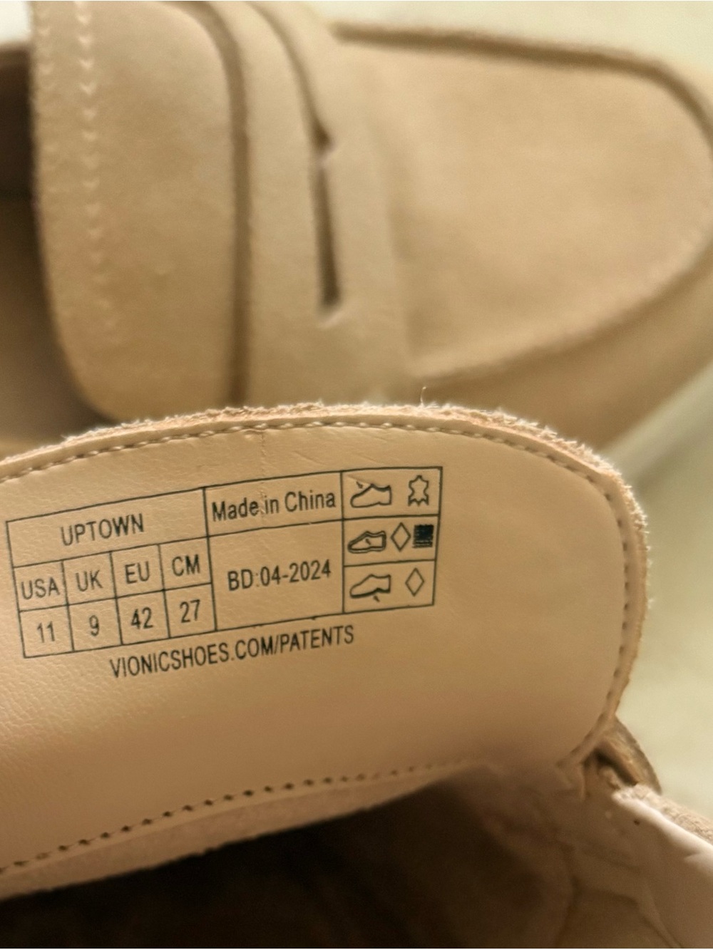 VIONIC Uptown Slip On Penny Loafers | Suede Sand | Size 11 - Picture 7 of 8